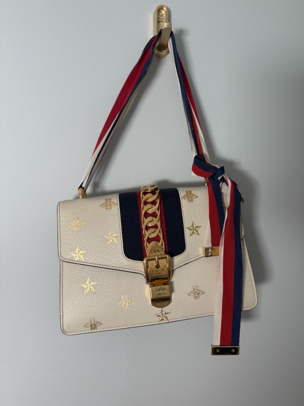Gucci Sylvie Shoulder Bag White